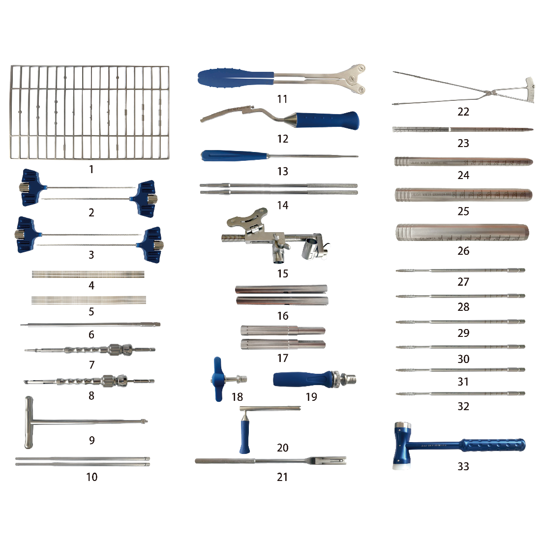 Instruments Set for Internal Spinal Fixation System (IX)